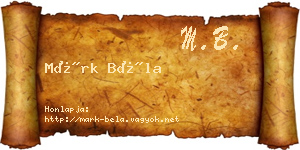 Márk Béla névjegykártya